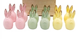 Green, Pink And Yellow Bunny Heads