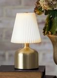 7.75h Rechargeable Ivory/gold Led Lamp