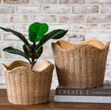 Basket Weave Cement Planters