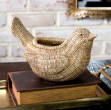 Polyresin Weave Bird Pot