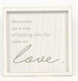 10x10x1.5 Wood Frame Sign (memories) Wh/gy