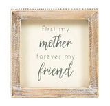 5x5x1.5 Wood Frame Sign (friend) Wh/gy
