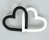 9x5x1.25 Wood Chunky Chain (hearts) Bk/wh