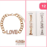 Love Rhinestone Chain Bracelet