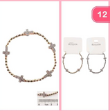 Rhinesstone Cross Beaded Bracelet