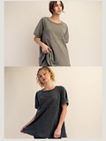 Mineral Washed Oversized Short Sleeve Tunic