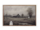 Barn With Ghost By Pedals 16x10