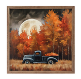 Black Truck With Fall Moon 8x8