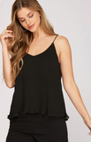 Pleated Woven Cami Top