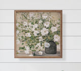 White Bouquet Gray Vase By Julia 16x16