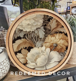 Round Floral Neutral Art