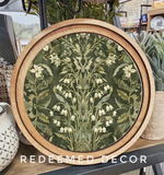 Round Dark Green Morris Art