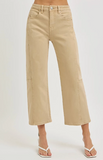 Risen - High Rise Crop Wide Barrel Pants