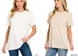 Cotton Boyfriend Round Neck Tee