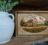 Box Framed Canvas Art Patriotic Homestead
