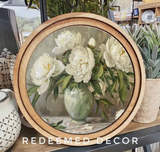 Round Muted Peony Art