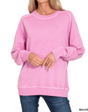French Terry Pigment Dye & Enzyme Washing Pullover