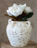 8.5 Vintage White Terra Cotta Vase