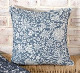 16 X 16 Indigo Blue Floral Pillow