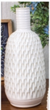 Tall White Textured Vase