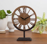 Mtl./wd. Table Clock 11.25in