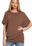 Hacci Dolman Sleeve Boat Neck Top
