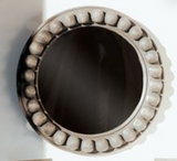 15.75 Blk Wood Frame Rd. Beaded Mirror
