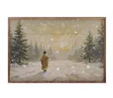 Jesus Walking In The Snow 24x36
