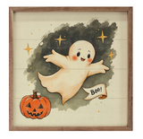 Cute Ghost With Banner 12x12