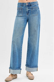 Risen - Elastic Band Mid Rise Wide Leg