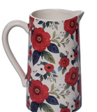 Cer Pitcher B&b Floral