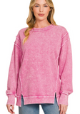Halo Washed F/terry Exposed-seam Sweatshirt