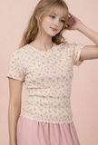 Floral Print Fitted Casual Top