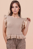 Ruffled Sweater Knit Top