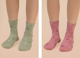 Floral Printed Textures Crew Socks