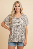 V Neck Animal Print Top