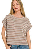 Raised Rib Striped Top
