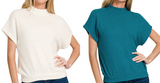 Mock Neck Short Sleeve Sweater