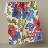Plaid Floral Tea Towel