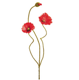 24.4poppy Spray W/2flw & 1bud