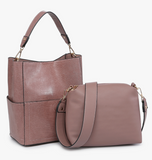 Abby Lizard Bucket Bag In Mauve