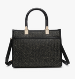 Kaya Rattan Satchel In Black