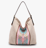 Ember Aztec Hobo Bag In Taupe/ Mint