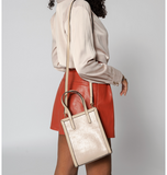 Emmie Snake Satchel In Beige