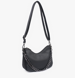 Sabine Grommet Shoulder Bag In Black