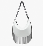 Juna Fringe Crossbody In White