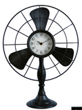 Metal Fan Table Clock
