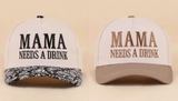 Mama Needs A Drink Two Tone Snapback Hat