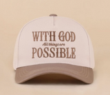 With God All Things Are Possible Two Tone Cotton Hat