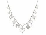 Vwh-r R Heart Bow Pearl Necklace Len:16+3in